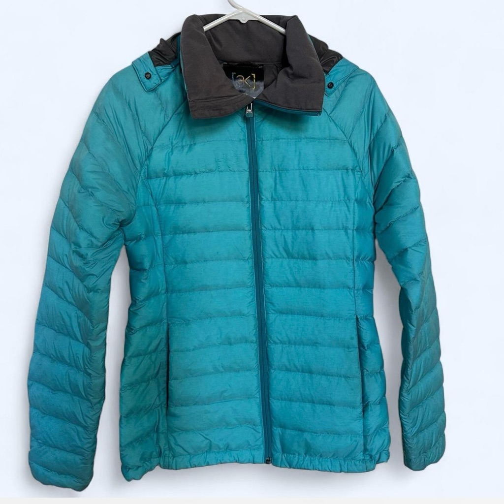Burton Ak Down Puffer Hooded Teal Jacket-Women’s M-Hiking Outdoors Camping Snow